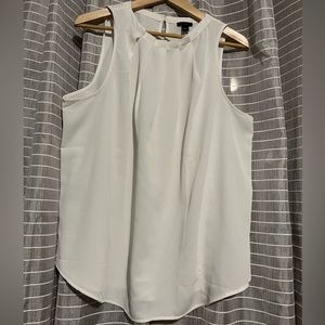 Ann Taylor White Large Sleeveless Top